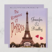 Romance Paris ~ Vintager Hochzeit Einladung (Vorne/Hinten)