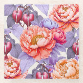 Romance Peony & Bleeding Heart Blume Untersetzer (Vorderseite)