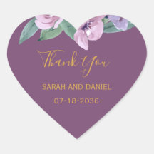 Romance Plum mit rosa Roses Wedding Danke