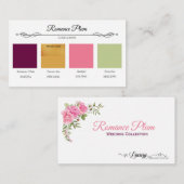 Romance Plum n Rose Wedding Collection Colour Card Begleitkarte (Vorne/Hinten)