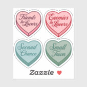 Romance Reader Candy Heart Set Aufkleber (Blatt)