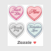 Romance Reader Candy Heart Set Aufkleber (Blatt)