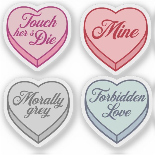 Romance Reader Candy Heart Set Aufkleber (Vorderseite)