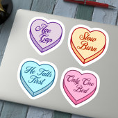 Romance Reader Candy Heart Set Aufkleber