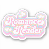 Romance Reader Pastel Retro Kostenvoranschlag Aufkleber (Vorderseite)