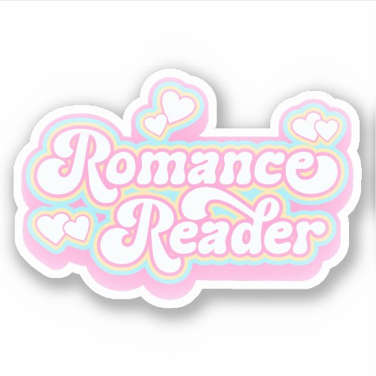 Romance Reader Pastel Retro Kostenvoranschlag Aufkleber (Vorderseite)