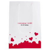 Romance Red Hearts Geschenktasche Mittlere Geschenktüte (Rückseite)