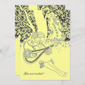 ROMANCE/ROMANTIC LOVERS BLACK YLLOW WEDDING PARTY EINLADUNG (Vorne/Hinten)