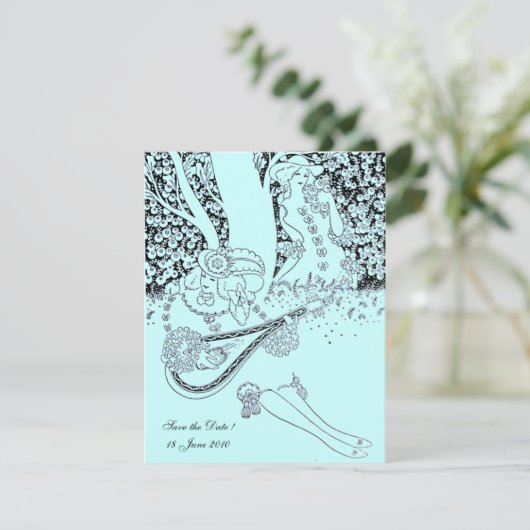 ROMANCE/ROMANTISCHE LIEBER AQUAMARINE BLAUE WEDING EINLADUNG (Stehend Vorderseite)