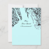 ROMANCE/ROMANTISCHE LIEBER AQUAMARINE BLAUE WEDING EINLADUNG (Rückseite)