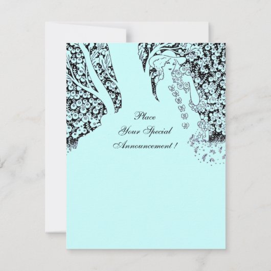 ROMANCE/ROMANTISCHE LIEBER AQUAMARINE BLAUE WEDING EINLADUNG (Rückseite)