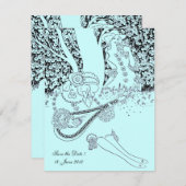 ROMANCE/ROMANTISCHE LIEBER AQUAMARINE BLAUE WEDING EINLADUNG (Vorne/Hinten)