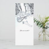 ROMANCE, ROMANTISCHE LIEBER SCHWARZ-WEISSE WEDING  EINLADUNG (Stehend Vorderseite)