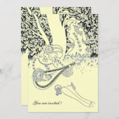 ROMANCE, ROMANTISCHE LIEBER SCHWARZ-WEISSE WEDING EINLADUNG (Vorne/Hinten)