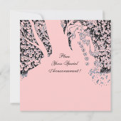 ROMANCE/ROMANTISCHE LIEBER SCHWARZE PINK WEDDING P EINLADUNG (Rückseite)