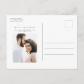 Romance Save the Date mit Blumenpostkarte Ankündigungspostkarte (Rückseite)