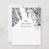 ROMANCE, SAVE THE DATE, schwarz und weiß Einladung (Rückseite)