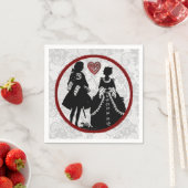 Romance Silhouette Spitzen Hintergrund Napkins Serviette (Beispiel)