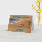 ROMANCE UND DER STRAND MIT HERZ FÜR IHREN GEBURTST KARTE (Gelbe Blume)