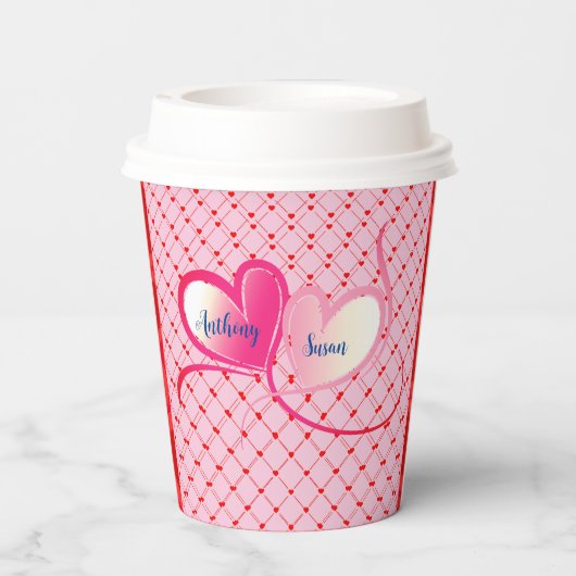 Romance Valentine Liebe Herz Pappbecher (Rückseite)