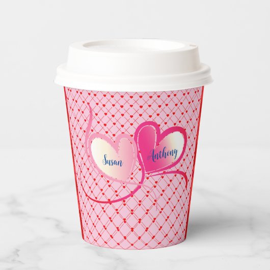 Romance Valentine Liebe Herz Pappbecher (Vorderseite)