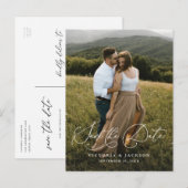 Romance Vertical Save the Date Postcard Ankündigungspostkarte (Vorne/Hinten)