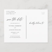 Romance Vertical Save the Date Postcard Ankündigungspostkarte (Rückseite)