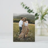 Romance Vertical Save the Date Postcard Ankündigungspostkarte (Stehend Vorderseite)