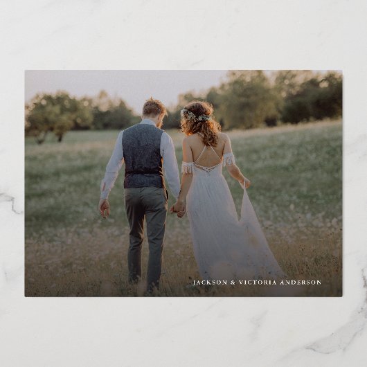 Romance Vielen Dank Wedding Foil Danke Card Folieneinladung (Vorderseite)