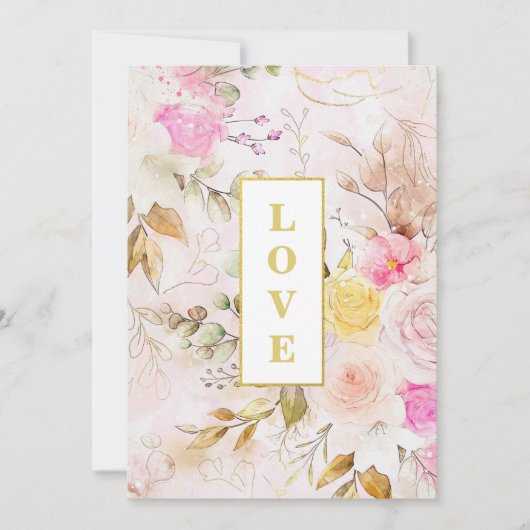 *~ Romance Vintag AR26 Blume QR UAWG Wedding Einladung (Vorderseite)