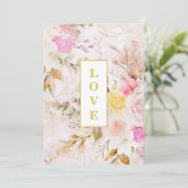 *~ Romance Vintag AR26 Blume QR UAWG Wedding Einladung (Stehend Vorderseite)