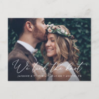 Romance We tickt die Knot Elopement Postkarte