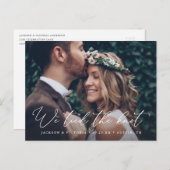 Romance We tickt die Knot Elopement Postkarte (Vorne/Hinten)