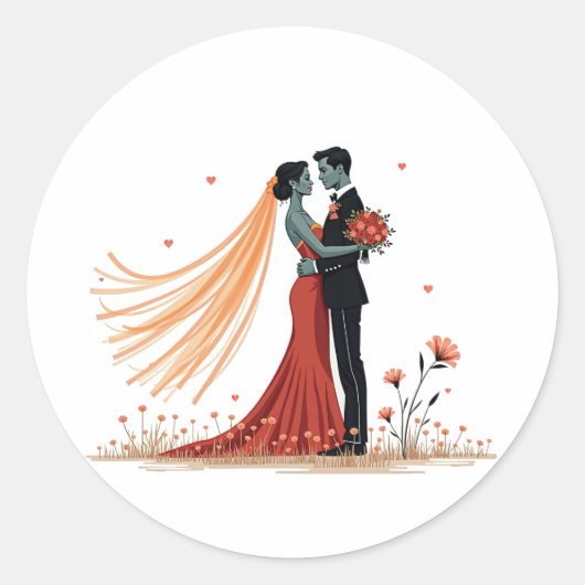 Romance Wedding Couple Sticker (Vorderseite)