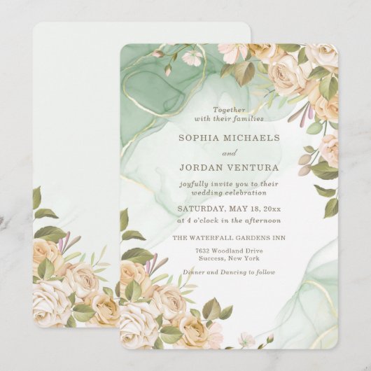 Romance Wedding Einladung (Vorne/Hinten)