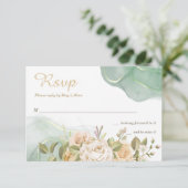 Romance Wedding RSVP Cards Karte (Stehend Vorderseite)