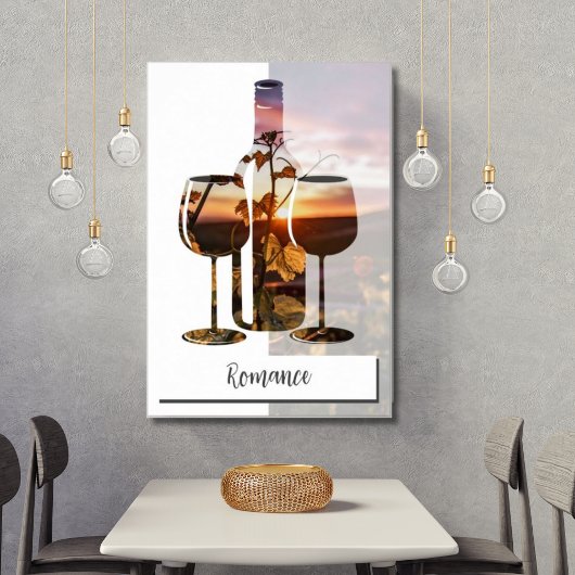Romance - Wein für zwei Personen bei Sonnenunterga Poster