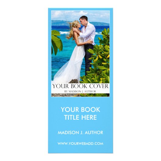 Romance Writer Book Cover | Author Foto Back Blue Werbekarte (Vorne)