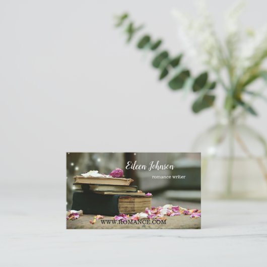 Romance Writer oder Author Business Card Visitenkarte (Stehend Vorderseite)