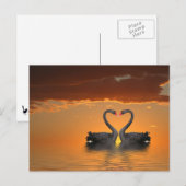 Romancing Swans Postcard Postkarte (Vorne/Hinten)