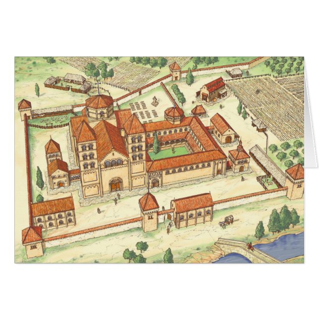 Romanesque-Abtei. Modell (Vorderseite (Horizontal))