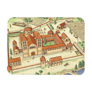 Romanesque-Abtei. Modell Magnet