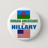 Romani Amerikaner für Hillary 2016 Button (Vorderseite)