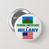 Romani Amerikaner für Hillary 2016 Button (Vorne & Hinten)