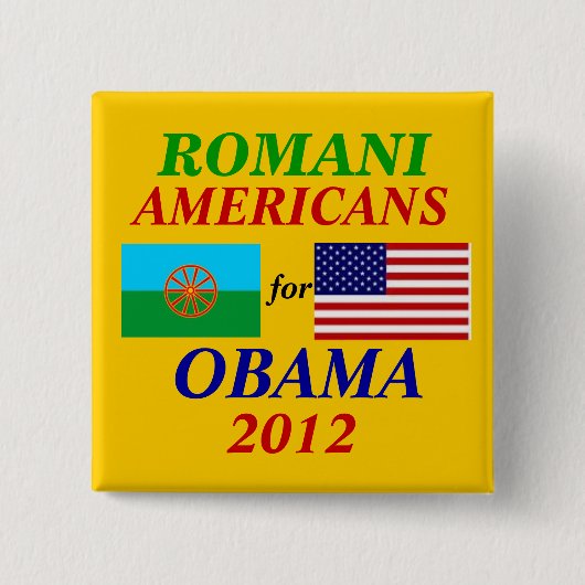 Romani Amerikaner für Obama Button (Vorderseite)
