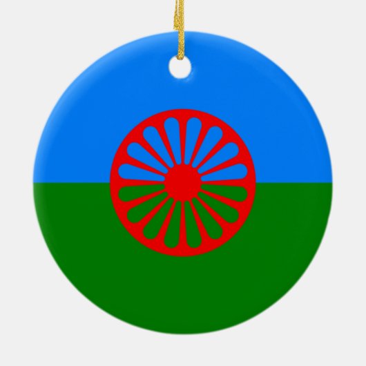 Romani Flag Keramik Ornament (Hinten)
