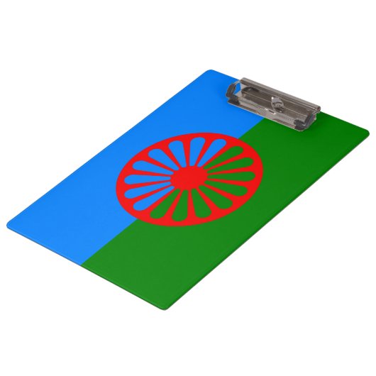 Romani Flag Klemmbrett (Schrägansicht)