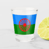 Romani Flag Schnapsglas (Vorderseite)