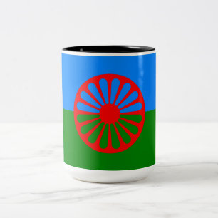 Romani Flag Zweifarbige Tasse
