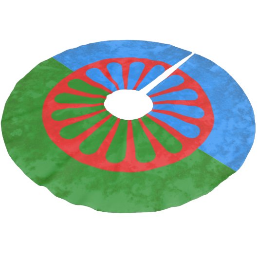 Romani Polyester Weihnachtsbaumdecke (Schrägansicht)